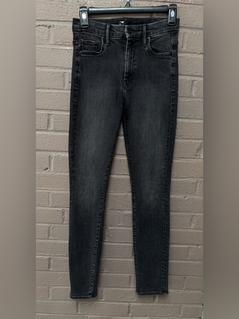 MOTHER Black Wash Skinny High-Rise Jeans 24